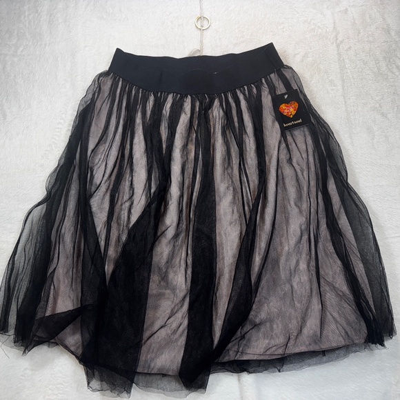 Haertsoul Skirt Womens Size Large Black Pink Whimsigoth Feminine Mini Ballet - Picture 1 of 8